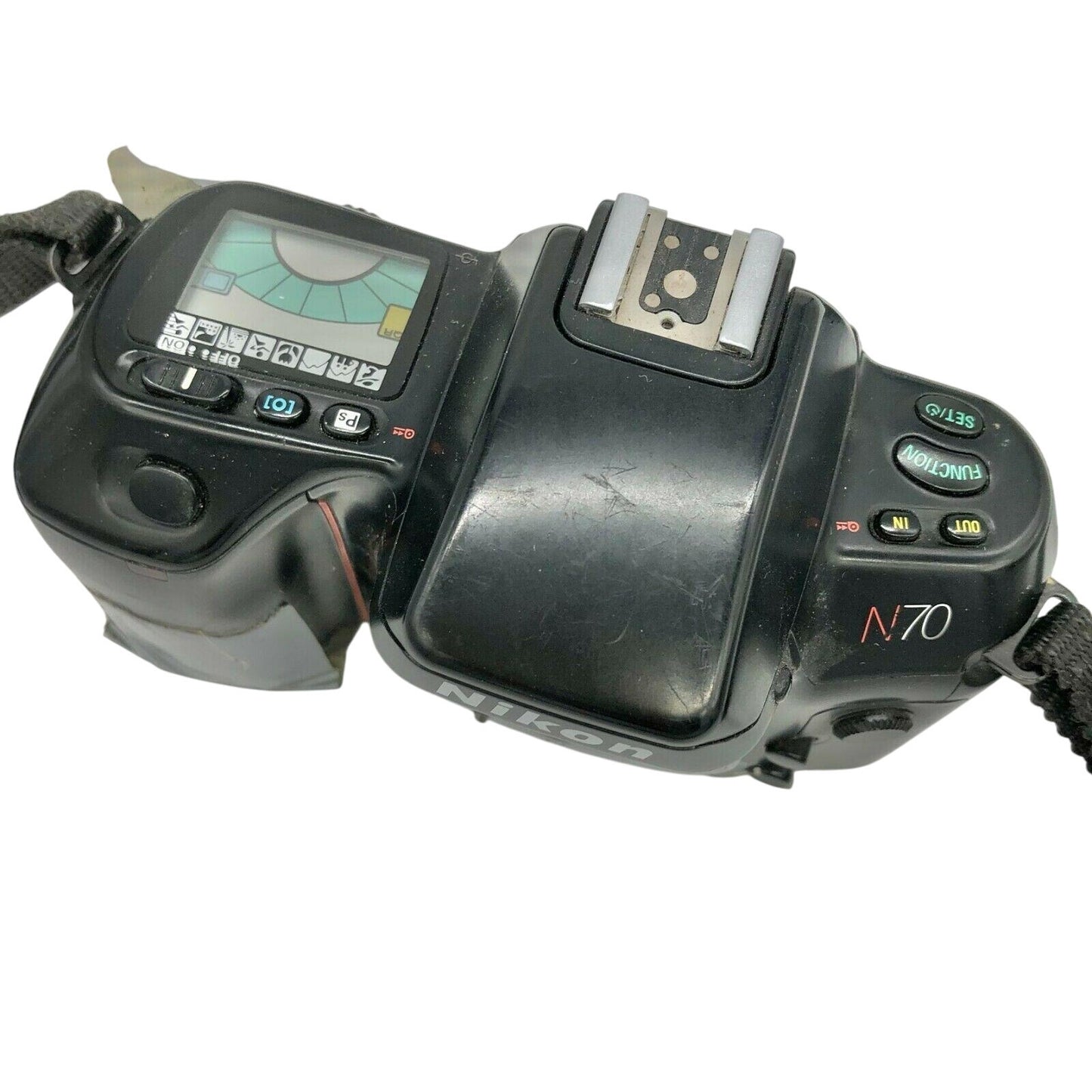 Nikon N70 35mm SLR Film Camera Body W/ Strap & Visible Damage