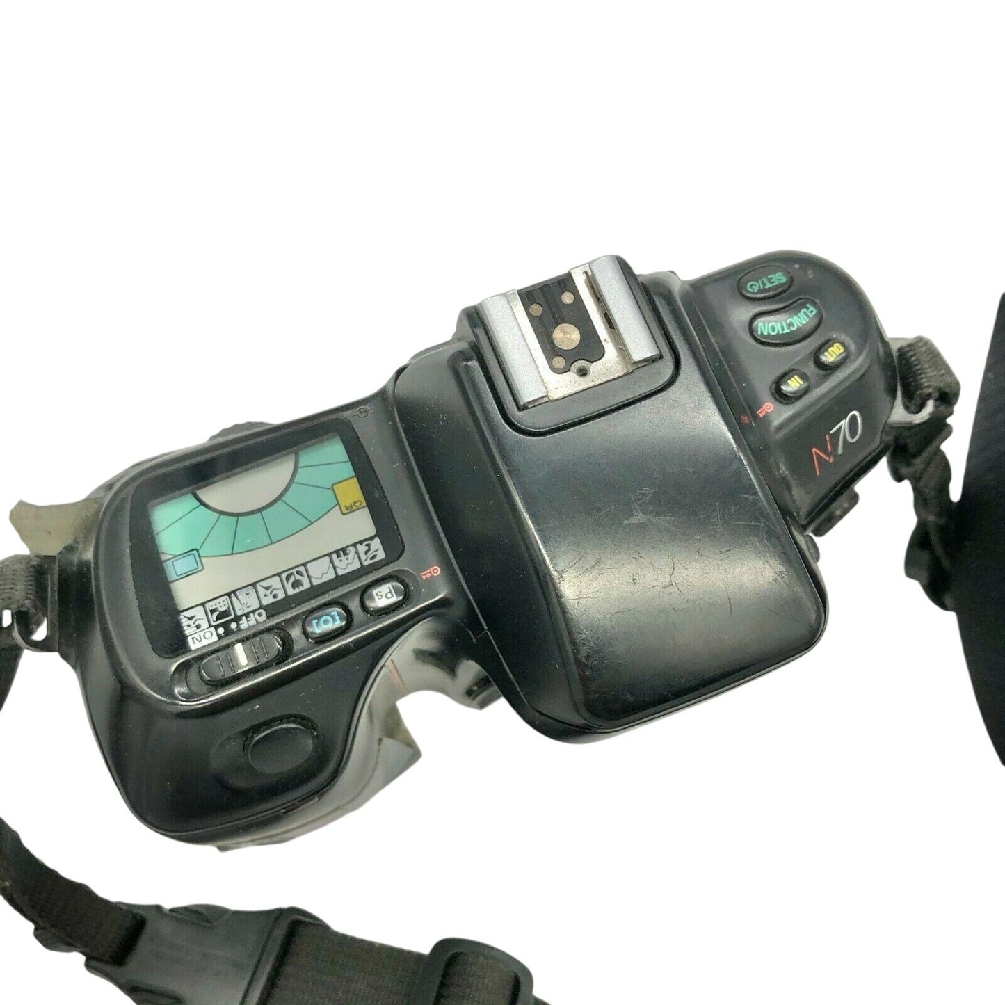 Nikon N70 35mm SLR Film Camera Body W/ Strap & Visible Damage