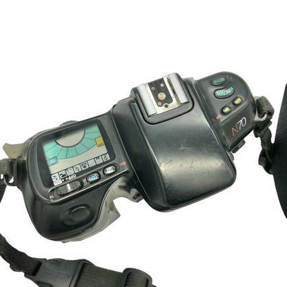 Nikon N70 35mm SLR Film Camera Body W/ Strap & Visible Damage