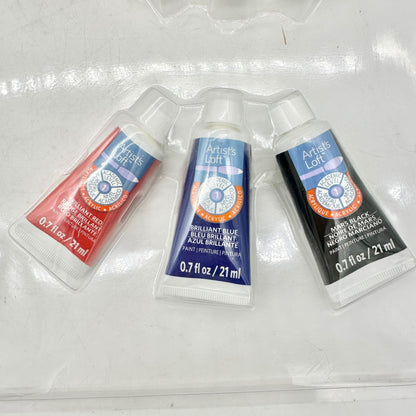 Artists Loft Acrylic Paint Set With Plastic Palette 6 Colors 0.7 Fl Oz Each New