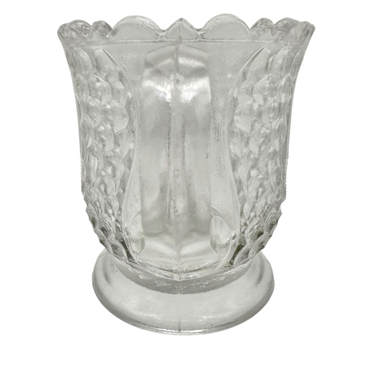 Tulip Honeycomb Etched Glass Sugar Bowl EAPG Antique Childrens Tableware 2.5"H