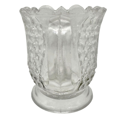 Tulip Honeycomb Etched Glass Sugar Bowl EAPG Antique Childrens Tableware 2.5"H