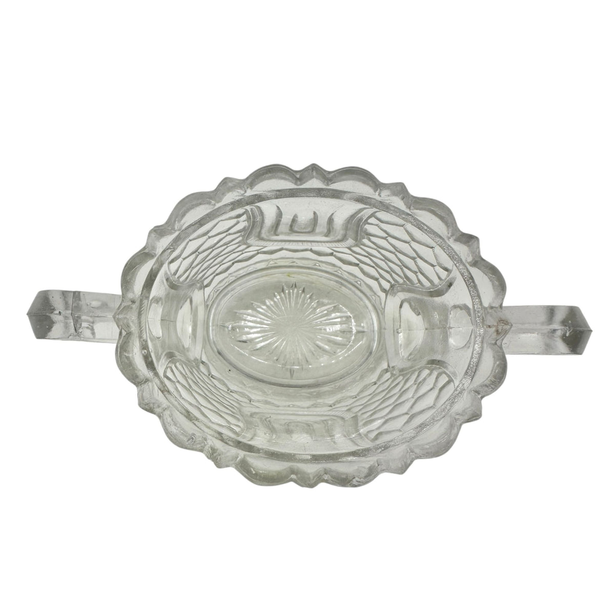 Tulip Honeycomb Etched Glass Sugar Bowl EAPG Antique Childrens Tableware 2.5"H