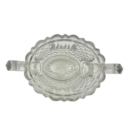 Tulip Honeycomb Etched Glass Sugar Bowl EAPG Antique Childrens Tableware 2.5"H