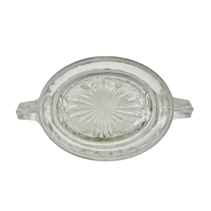 Tulip Honeycomb Etched Glass Sugar Bowl EAPG Antique Childrens Tableware 2.5"H