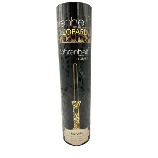 Fahrenheit Leopard Clipless Curling Wand Tourmaline Ceramic Barrel New Open Box