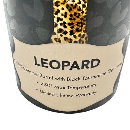 Fahrenheit Leopard Clipless Curling Wand Tourmaline Ceramic Barrel New Open Box
