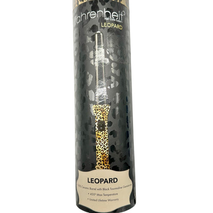 Fahrenheit Leopard Clipless Curling Wand Tourmaline Ceramic Barrel New Open Box