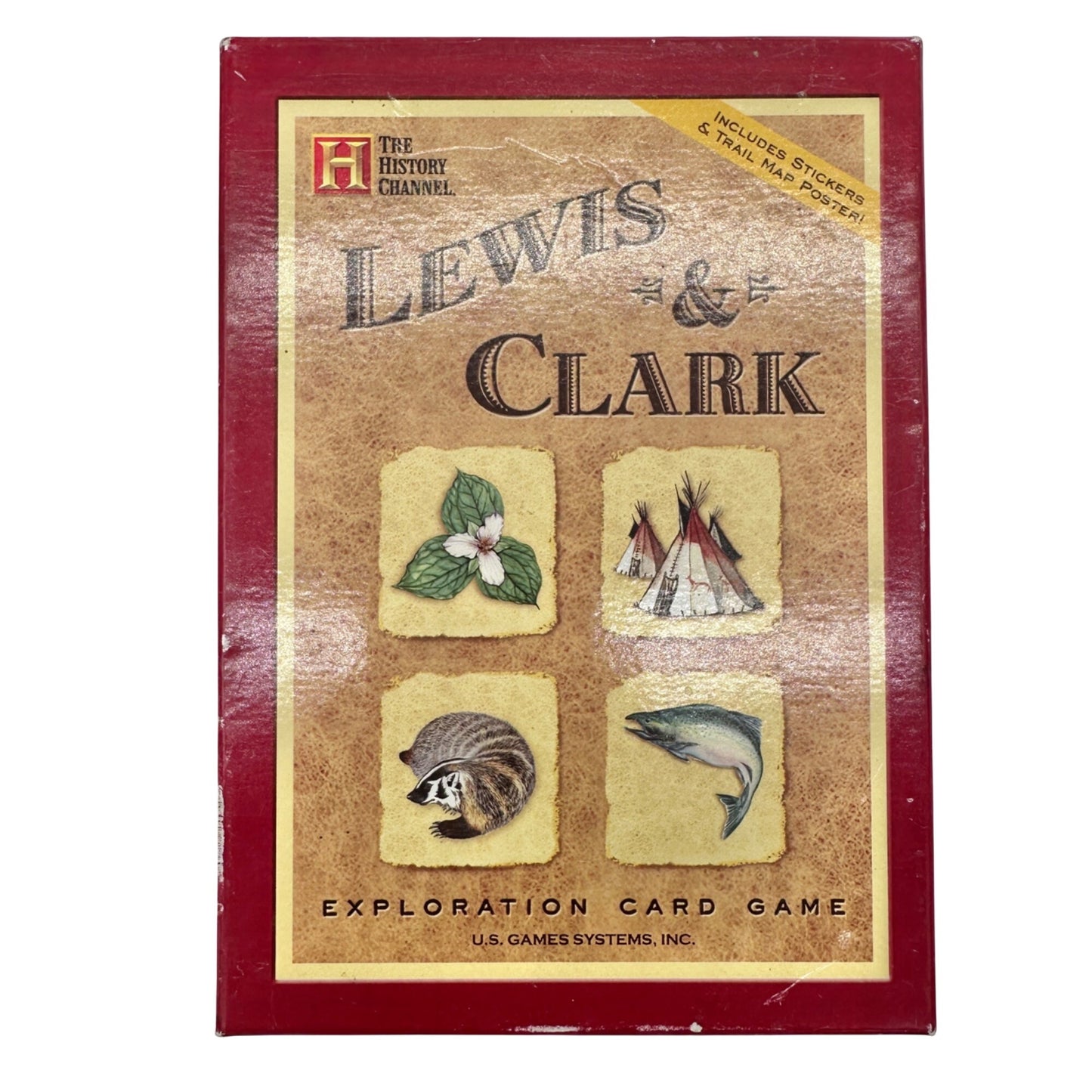 Lewis and Clark Exploration Card Game With Trail Map Poster and Stickers