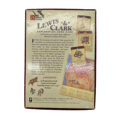 Lewis and Clark Exploration Card Game With Trail Map Poster and Stickers