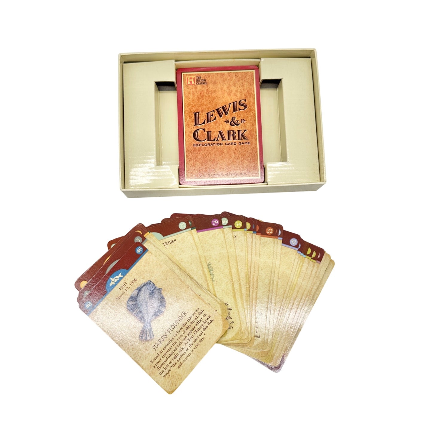 Lewis and Clark Exploration Card Game With Trail Map Poster and Stickers