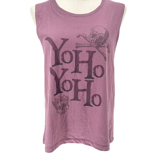 Yo Ho Yo Ho Graphic Tank Top XL Skull Print Purple Pirate By Paradies & Company