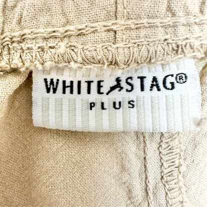 White Stag Plus Roll Tab Pants To Capris Elastic Waist Womens 18W/20W Cotton