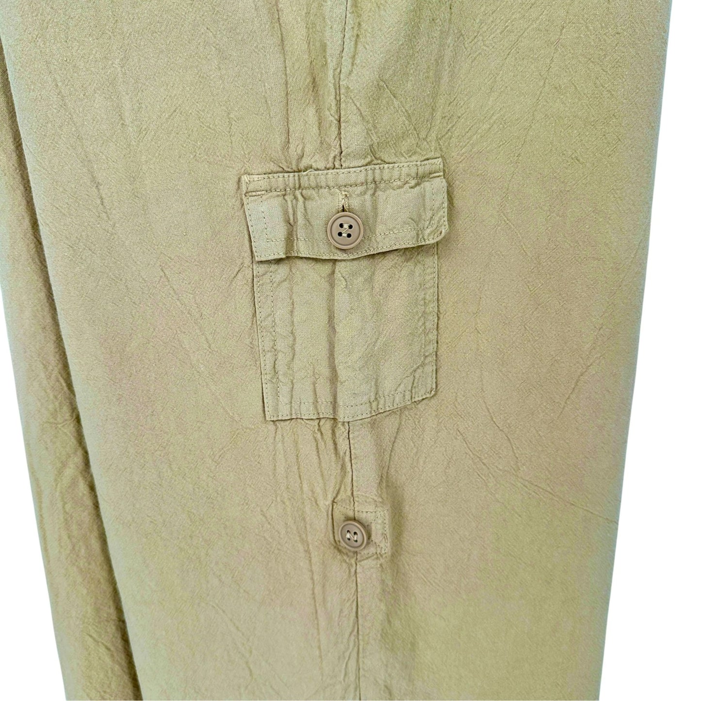 White Stag Plus Roll Tab Pants To Capris Elastic Waist Womens 18W/20W Cotton