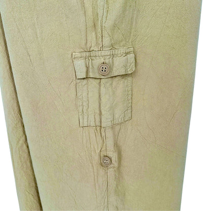 White Stag Plus Roll Tab Pants To Capris Elastic Waist Womens 18W/20W Cotton