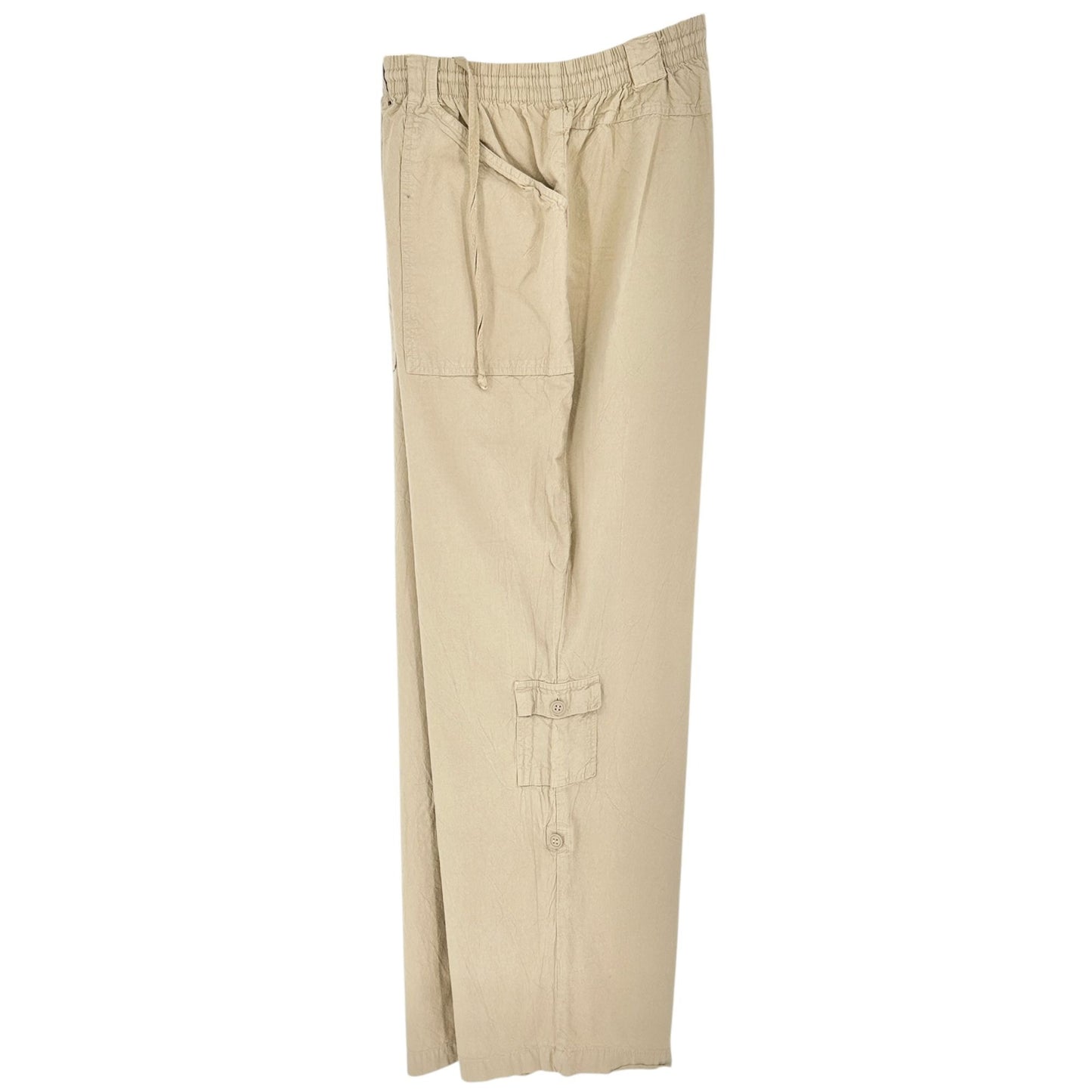 White Stag Plus Roll Tab Pants To Capris Elastic Waist Womens 18W/20W Cotton