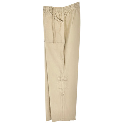 White Stag Plus Roll Tab Pants To Capris Elastic Waist Womens 18W/20W Cotton