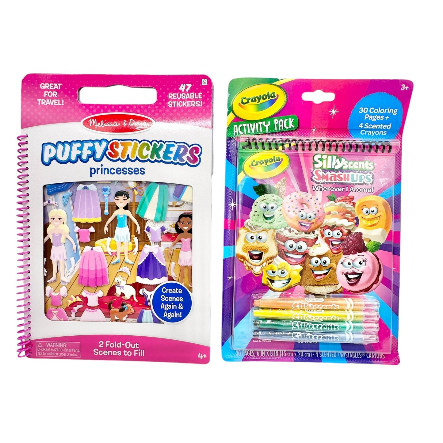 Melissa & Doug Princess Puffy Stickers & Crayola Silly Scents Activity Bundle