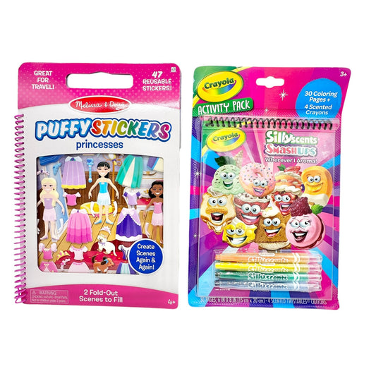 Melissa & Doug Princess Puffy Stickers & Crayola Silly Scents Activity Bundle