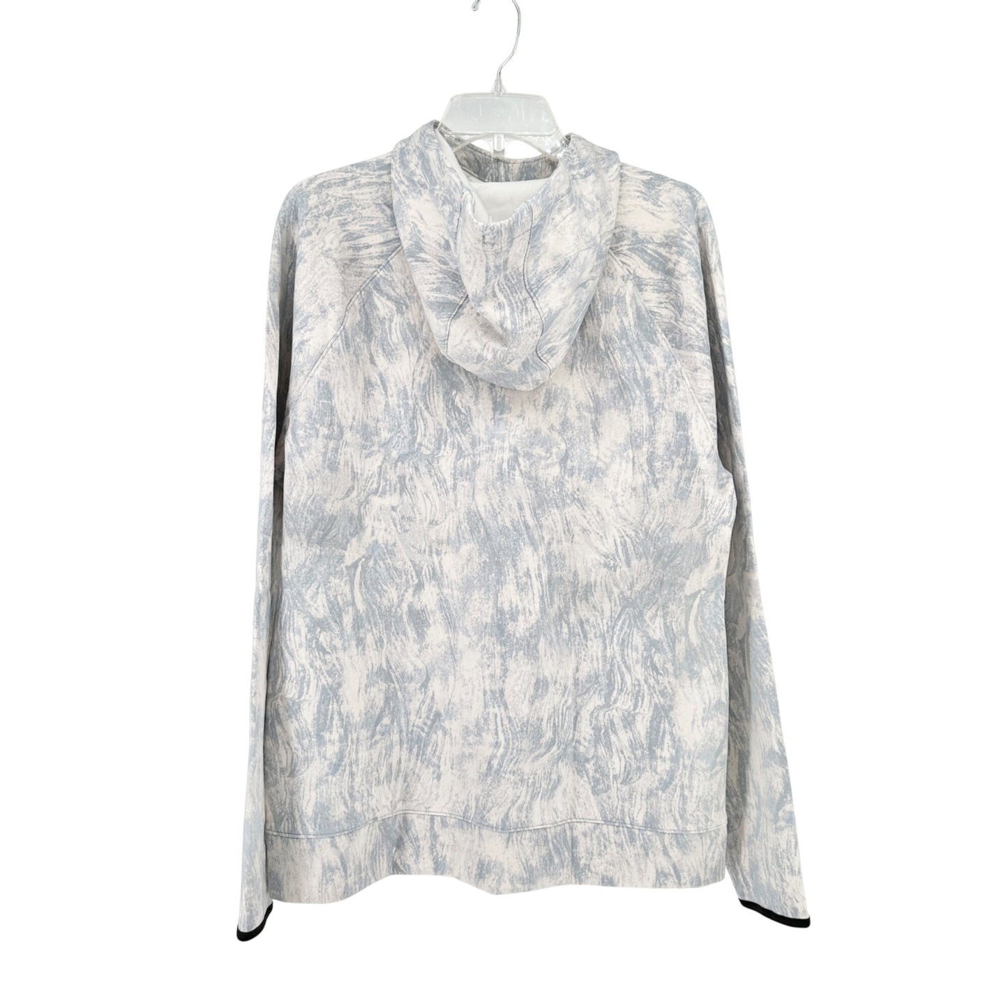 Old Navy Active Dynamic Fleece Pullover Hoodie Size L Blue White Abstract Print