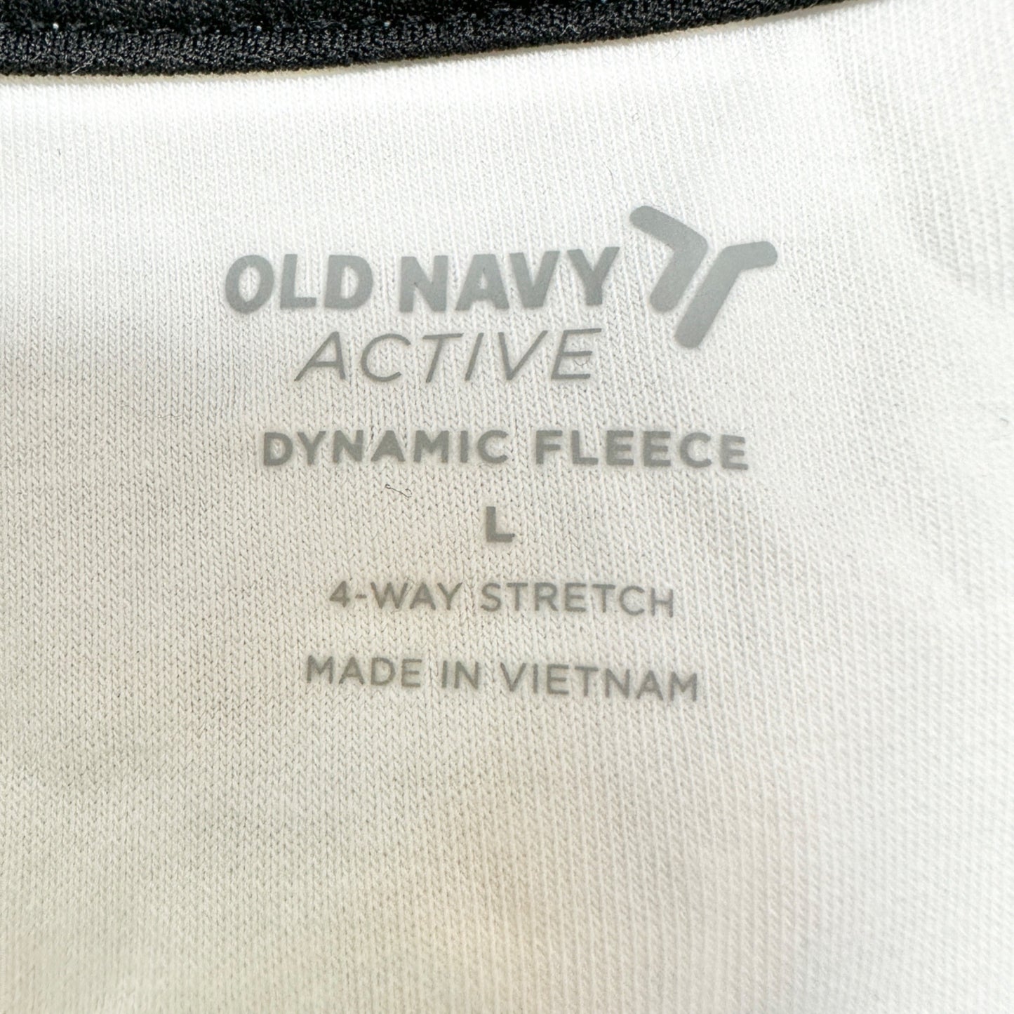 Old Navy Active Dynamic Fleece Pullover Hoodie Size L Blue White Abstract Print