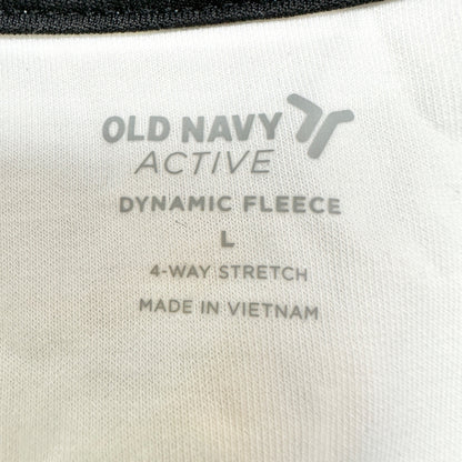 Old Navy Active Dynamic Fleece Pullover Hoodie Size L Blue White Abstract Print