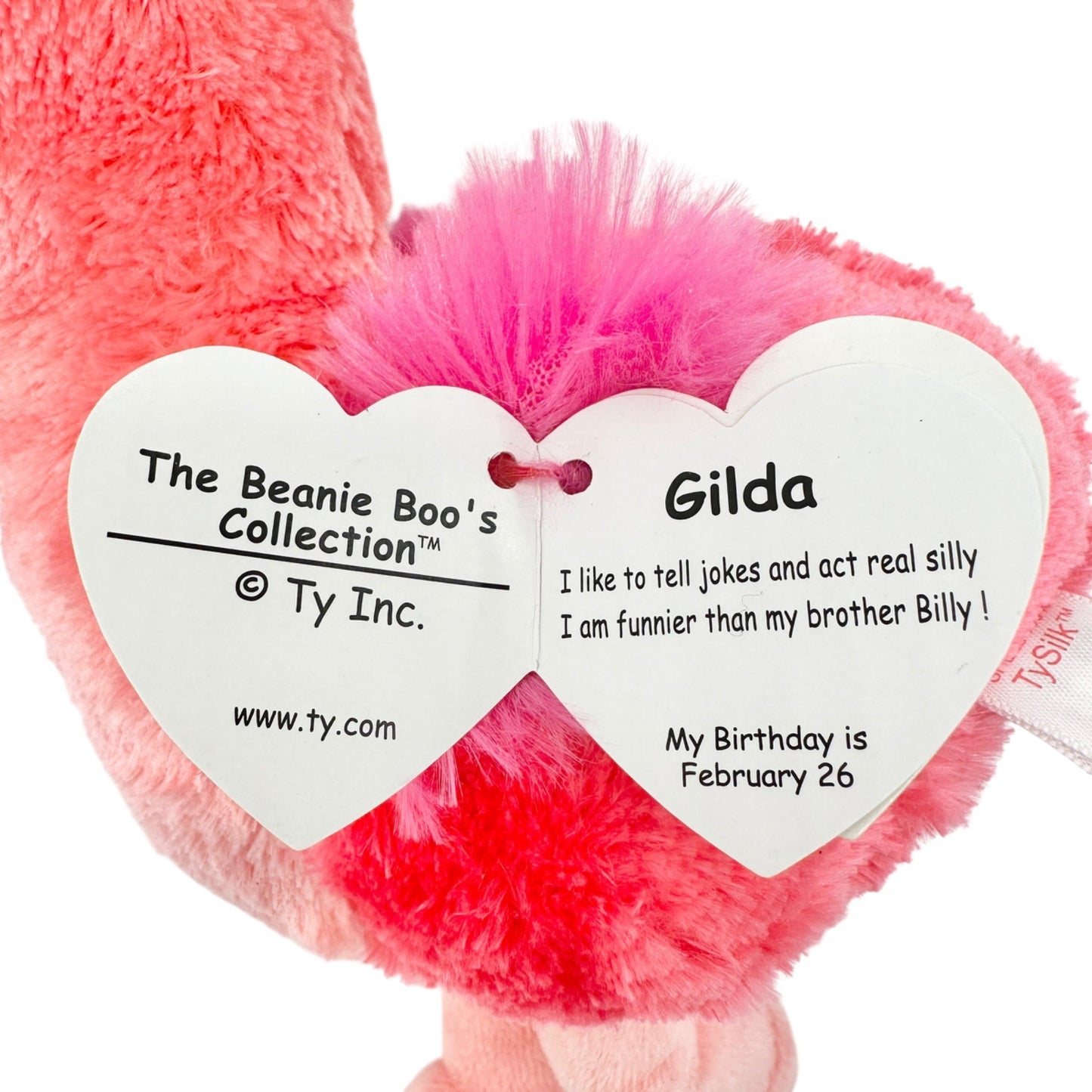 Ty Beanie Boos Gilda Flamingo Plush Soft Collectible Stuffed Animal Wispy Pink