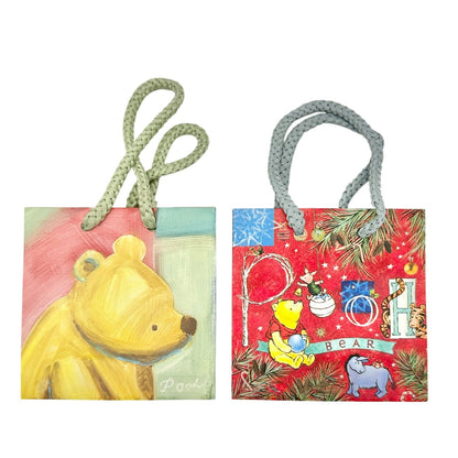 Set of 2 Disney Winnie the Pooh Christmas Gift Bags 5 inch Paper