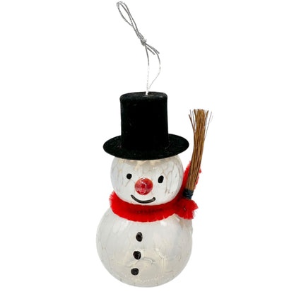 Handcrafted Reinhard Herzog Lampwork Glass Art Snowman Ornament Made in Germany