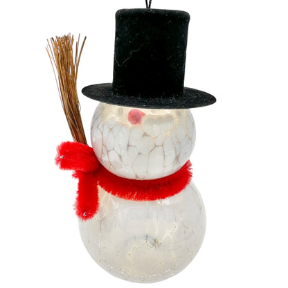 Handcrafted Reinhard Herzog Lampwork Glass Art Snowman Ornament Made in Germany