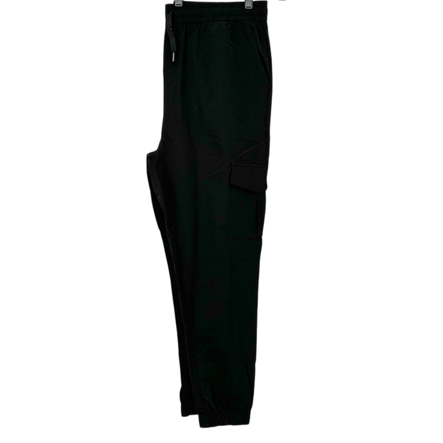 Cargo Jogger Pants Womens XL Black Elastic Waist Pockets Polyester Lightweight
