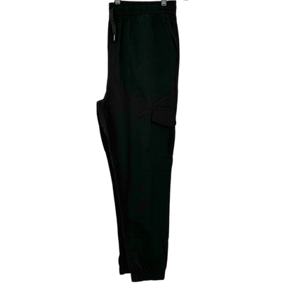 Cargo Jogger Pants Womens XL Black Elastic Waist Pockets Polyester Lightweight