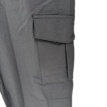 Cargo Jogger Pants Womens XL Black Elastic Waist Pockets Polyester Lightweight