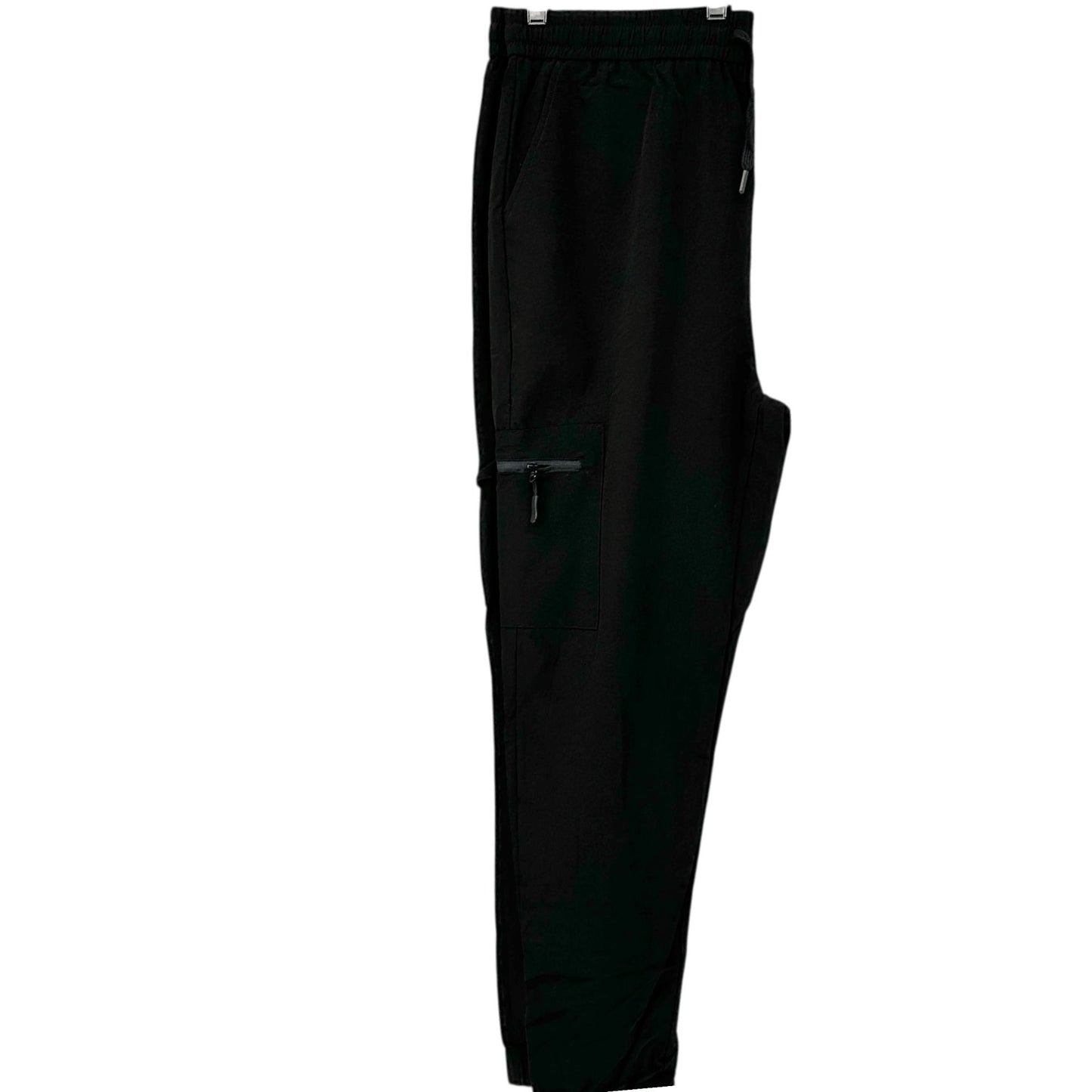 Cargo Jogger Pants Womens XL Black Elastic Waist Pockets Polyester Lightweight