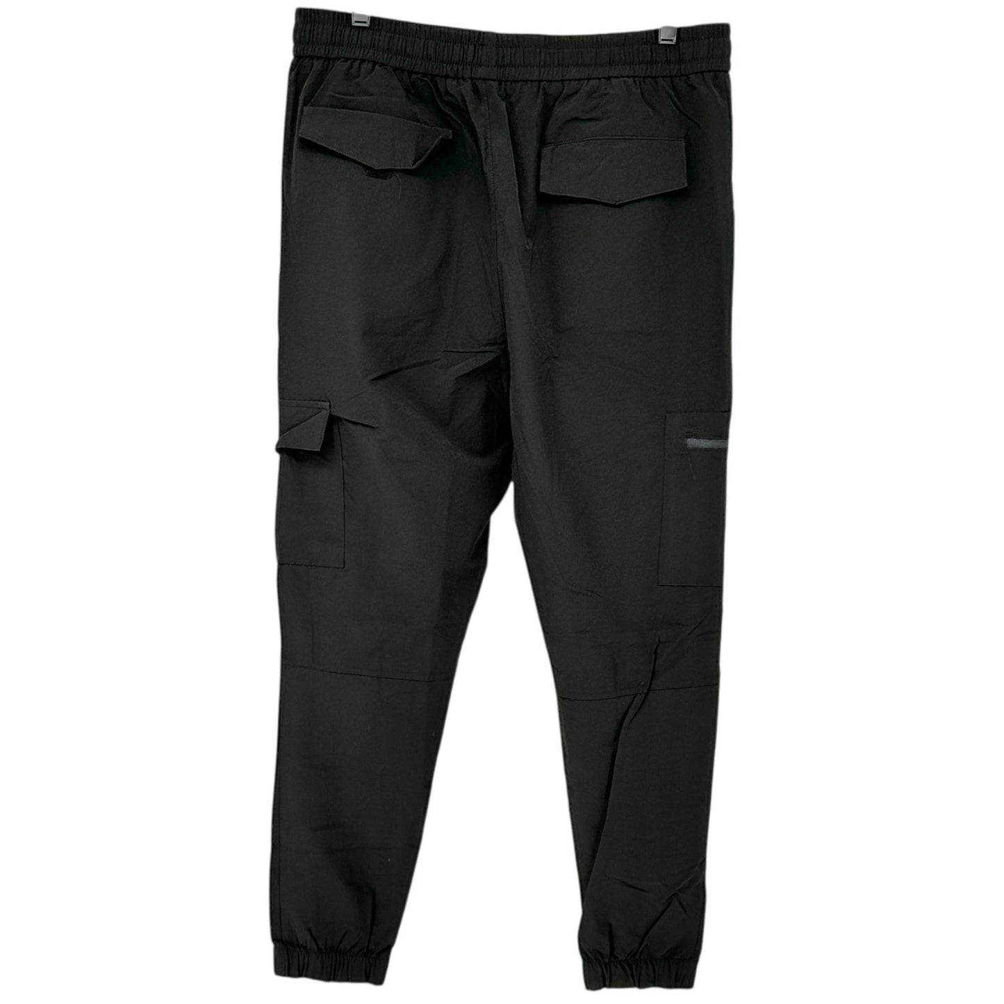 Cargo Jogger Pants Womens XL Black Elastic Waist Pockets Polyester Lightweight