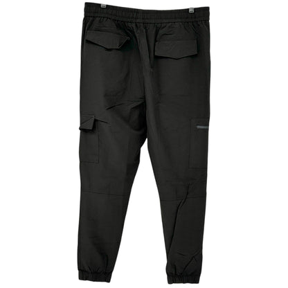 Cargo Jogger Pants Womens XL Black Elastic Waist Pockets Polyester Lightweight