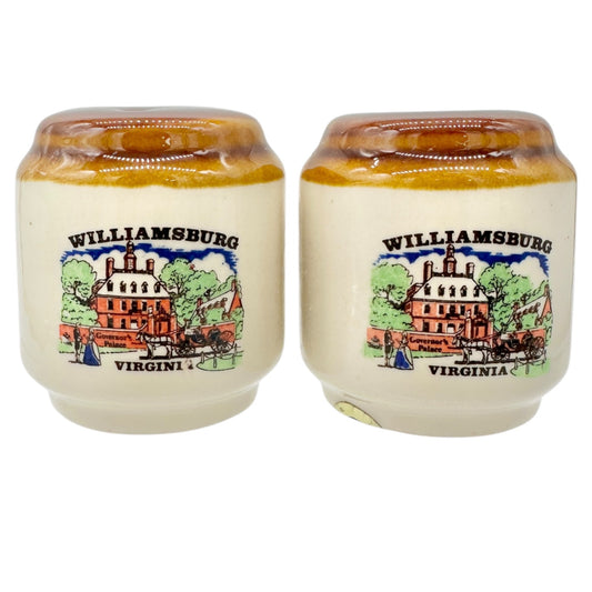 Williamsburg Virginia Ceramic Salt and Pepper Shakers Governors Palace Design