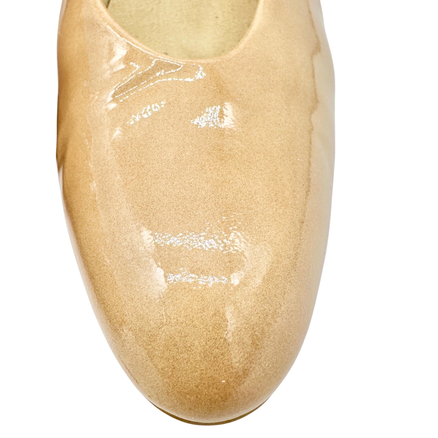 Stuart Weitzman Beige Patent Leather Heels Womens 8.5 Spain Made Classy Elegant