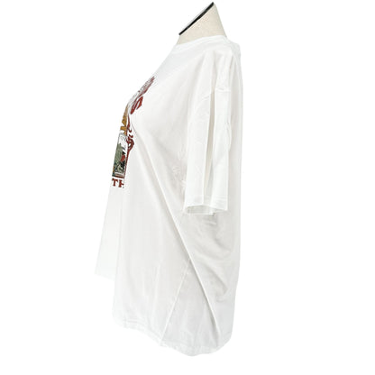 Here Comes The Sun Graphic T-Shirt White XL Retro Casual Style Oversized Roomy
