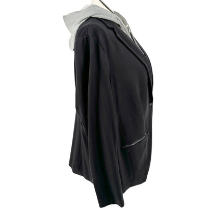 Torrid Size 3 Black Blazer With Gray Hoodie Insert Front Pockets Casual Chic 3X