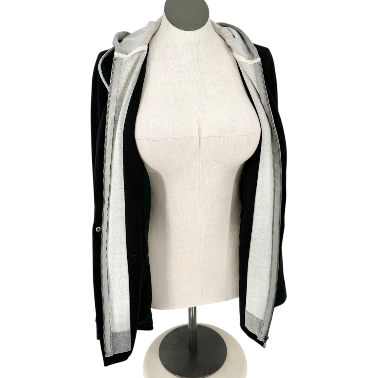 Torrid Size 3 Black Blazer With Gray Hoodie Insert Front Pockets Casual Chic 3X