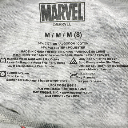 Marvel Spider-Man T-Shirt Boys M (8) Miles Morales Tie-Dye Graphic Gray Red