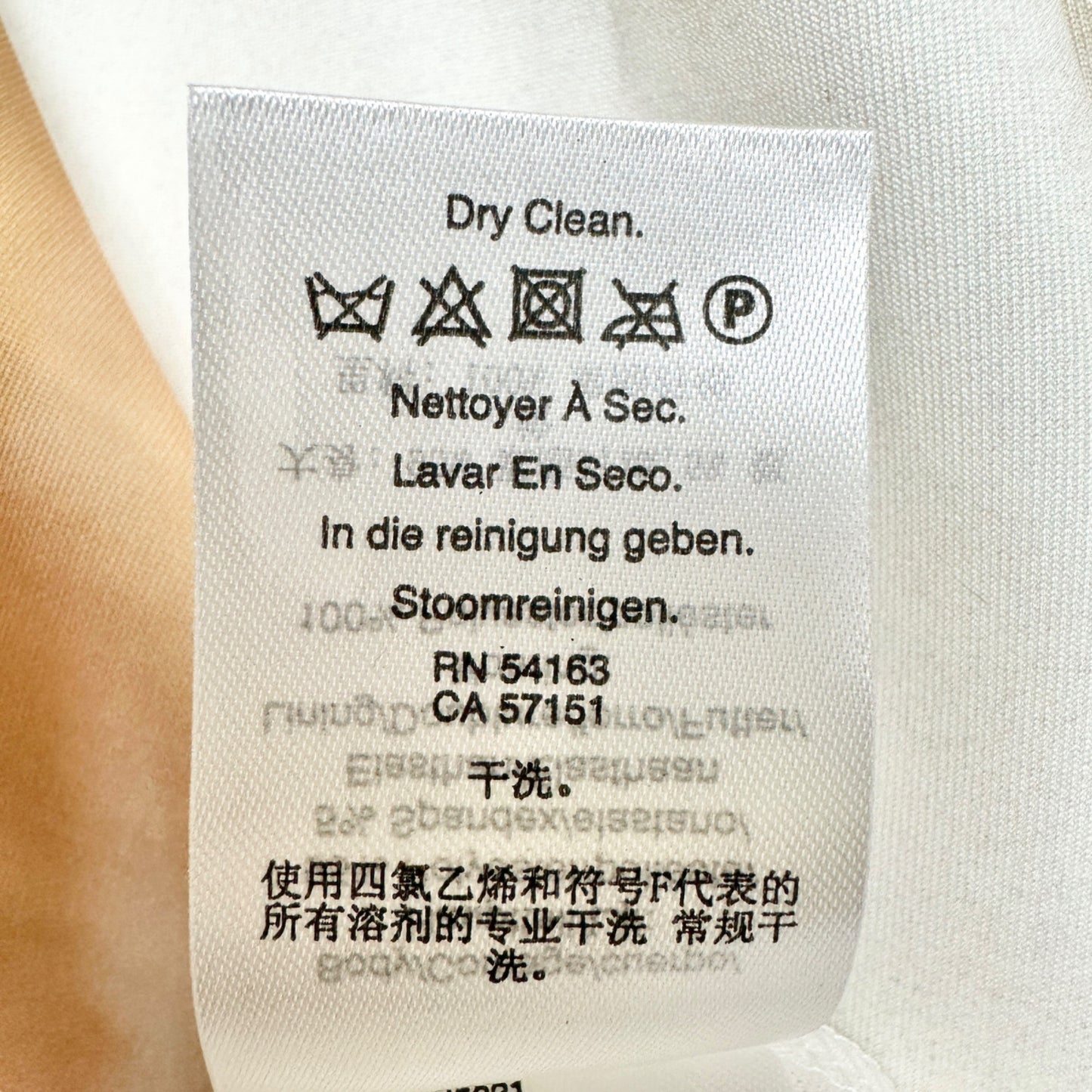 Donna Karan New York Dress Size 16 Watercolor Sleeveless A-Line Gold White Lined
