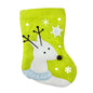 Christmas Stocking 8 inch Green White Blue Reindeer