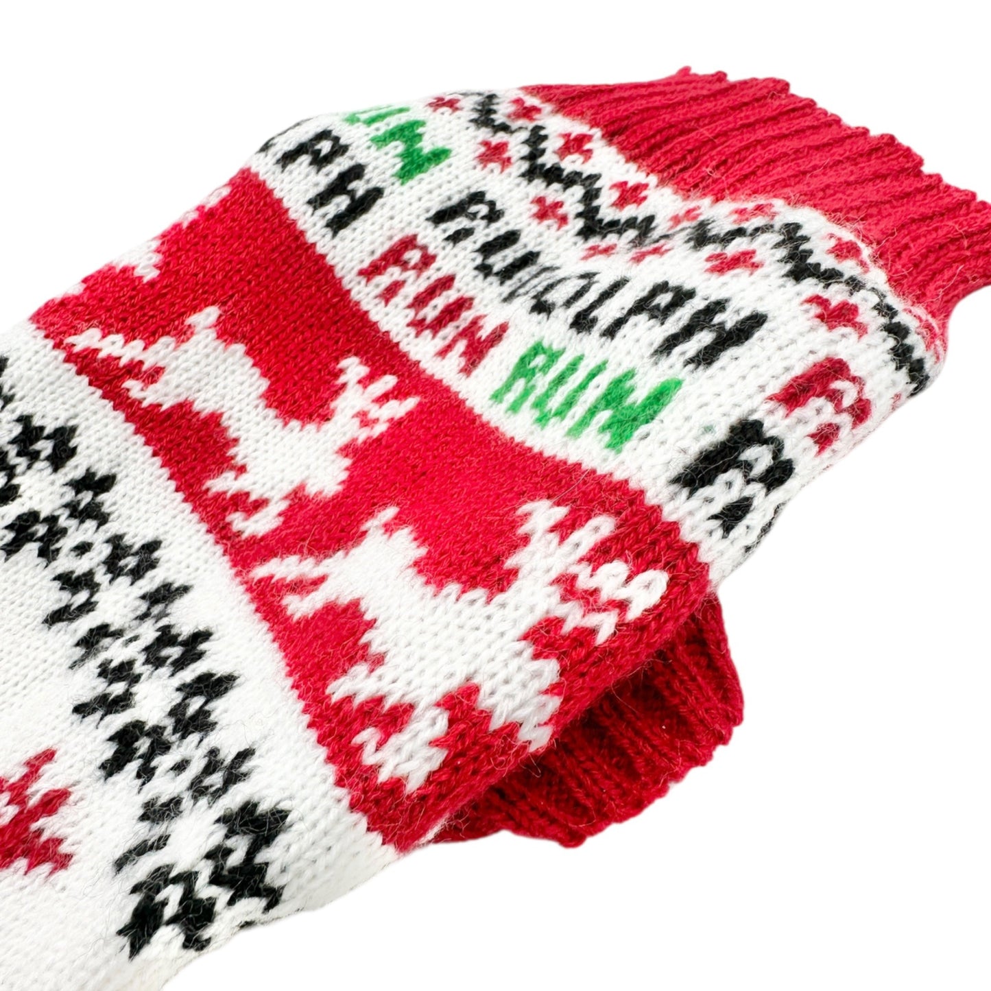 Reindeer Christmas Dog Sweater XS Acrylic Knit Holiday Pet Outfit Red White