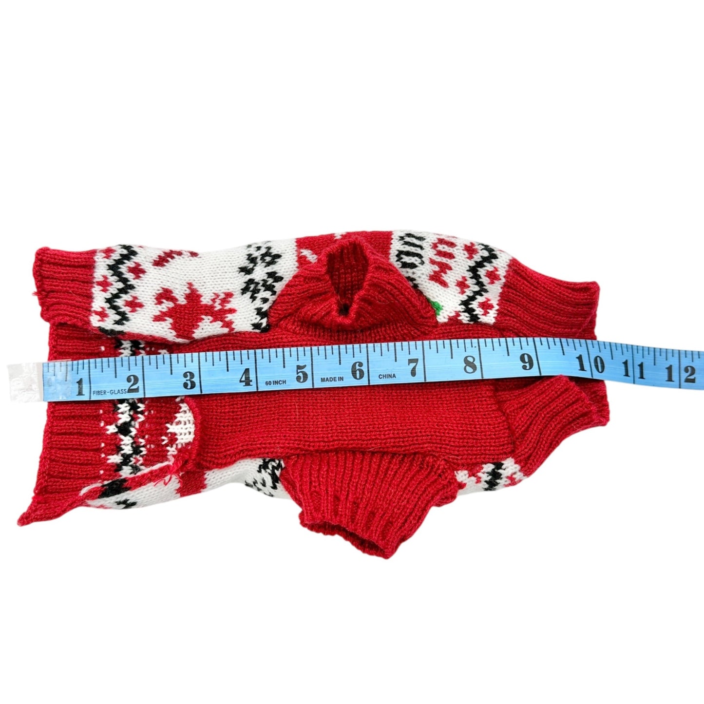 Reindeer Christmas Dog Sweater XS Acrylic Knit Holiday Pet Outfit Red White