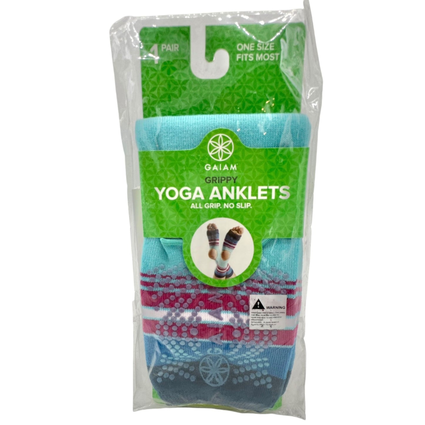 Gaiam Yoga Blocks AND Grippy Yoga Anklets Set Blue NIP