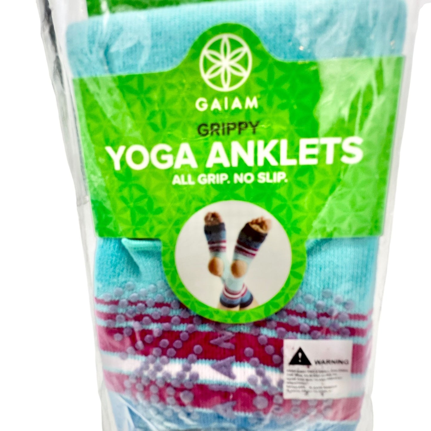 Gaiam Yoga Blocks AND Grippy Yoga Anklets Set Blue NIP