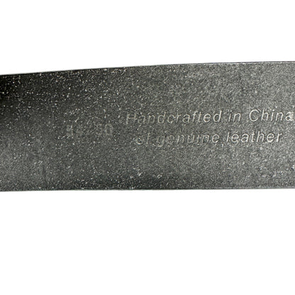 Mens Black Genuine Leather Belt With Silver Buckle 54/56 Size 1.5 Inch Width