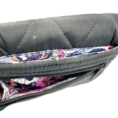 Vera Bradley RFID Black Quilted Trifold Wallet With Colorful Floral Interior